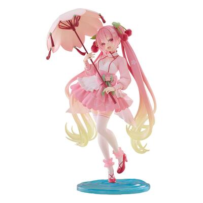 Hatsune Miku AMP PVC Statue Newley Written Sakura Miku Sakura Dress Ver. 21cm