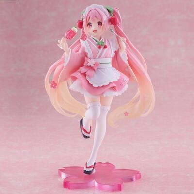 Hatsune Miku PVC Statue Newley Written Sakura Miku Japanese Cafe Ver. Reissue 18cm